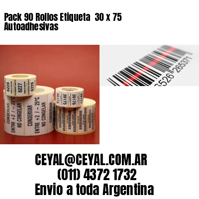 Pack 90 Rollos Etiqueta  30 x 75 Autoadhesivas