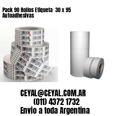 Pack 90 Rollos Etiqueta  30 x 95 Autoadhesivas