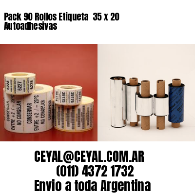 Pack 90 Rollos Etiqueta  35 x 20 Autoadhesivas