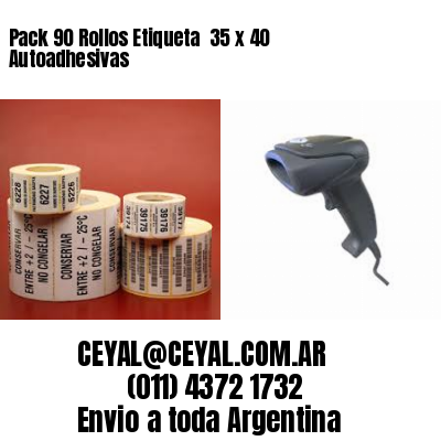 Pack 90 Rollos Etiqueta  35 x 40 Autoadhesivas