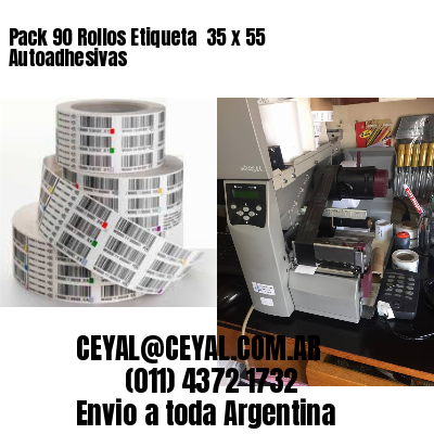 Pack 90 Rollos Etiqueta  35 x 55 Autoadhesivas