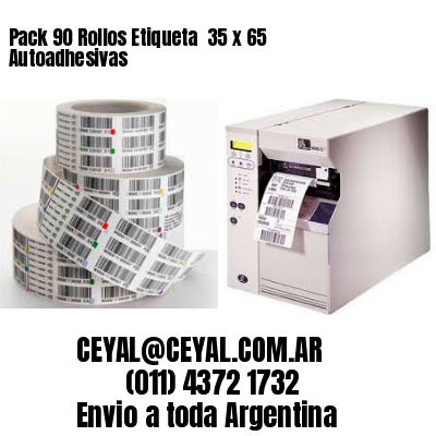 Pack 90 Rollos Etiqueta  35 x 65 Autoadhesivas