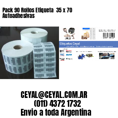 Pack 90 Rollos Etiqueta  35 x 70 Autoadhesivas