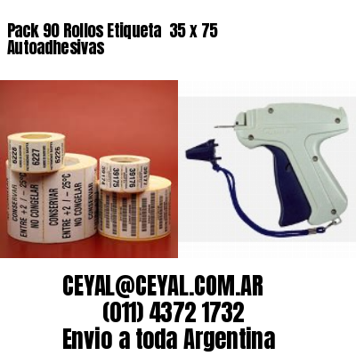 Pack 90 Rollos Etiqueta  35 x 75 Autoadhesivas