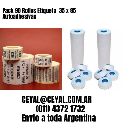 Pack 90 Rollos Etiqueta  35 x 85 Autoadhesivas