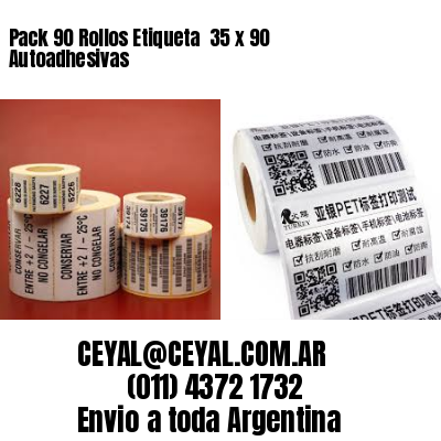 Pack 90 Rollos Etiqueta  35 x 90 Autoadhesivas