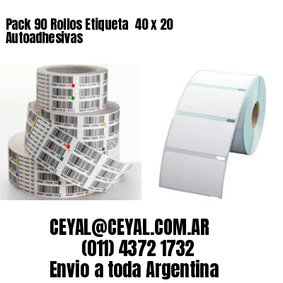 Pack 90 Rollos Etiqueta  40 x 20 Autoadhesivas