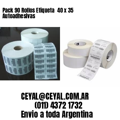 Pack 90 Rollos Etiqueta  40 x 35 Autoadhesivas