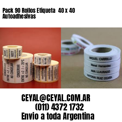 Pack 90 Rollos Etiqueta  40 x 40 Autoadhesivas