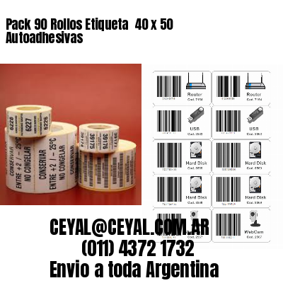 Pack 90 Rollos Etiqueta  40 x 50 Autoadhesivas