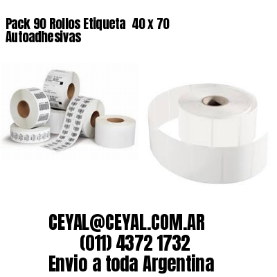 Pack 90 Rollos Etiqueta  40 x 70 Autoadhesivas