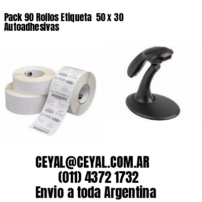 Pack 90 Rollos Etiqueta  50 x 30 Autoadhesivas