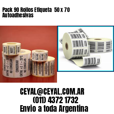 Pack 90 Rollos Etiqueta  50 x 70 Autoadhesivas