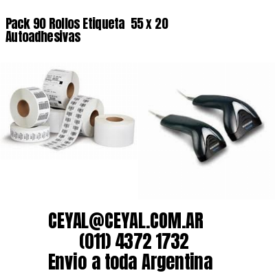 Pack 90 Rollos Etiqueta  55 x 20 Autoadhesivas
