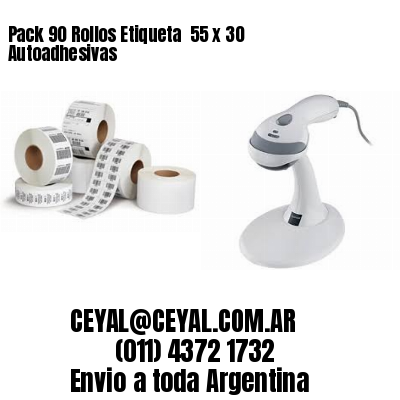 Pack 90 Rollos Etiqueta  55 x 30 Autoadhesivas