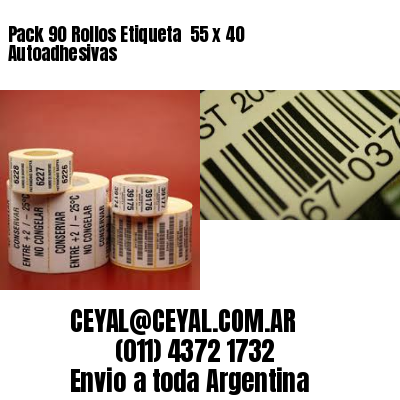 Pack 90 Rollos Etiqueta  55 x 40 Autoadhesivas