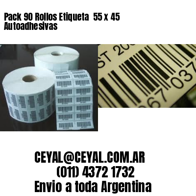 Pack 90 Rollos Etiqueta  55 x 45 Autoadhesivas