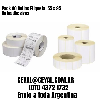 Pack 90 Rollos Etiqueta  55 x 95 Autoadhesivas