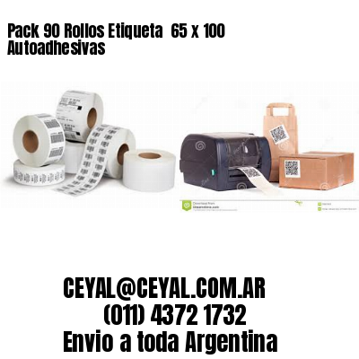 Pack 90 Rollos Etiqueta  65 x 100 Autoadhesivas