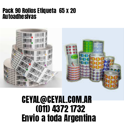 Pack 90 Rollos Etiqueta  65 x 20 Autoadhesivas