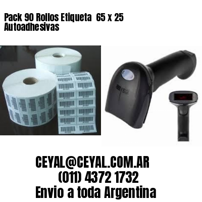 Pack 90 Rollos Etiqueta  65 x 25 Autoadhesivas