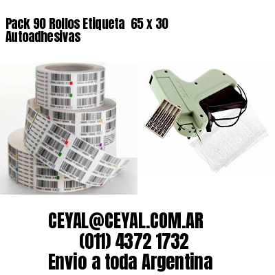 Pack 90 Rollos Etiqueta  65 x 30 Autoadhesivas