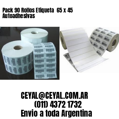 Pack 90 Rollos Etiqueta  65 x 45 Autoadhesivas