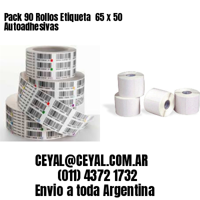 Pack 90 Rollos Etiqueta  65 x 50 Autoadhesivas
