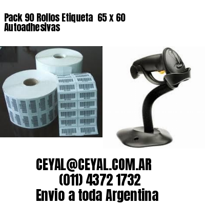 Pack 90 Rollos Etiqueta  65 x 60 Autoadhesivas