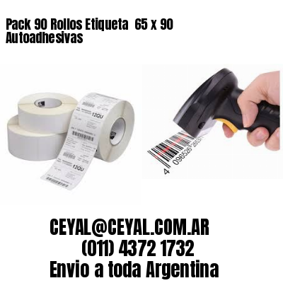 Pack 90 Rollos Etiqueta  65 x 90 Autoadhesivas