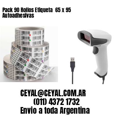 Pack 90 Rollos Etiqueta  65 x 95 Autoadhesivas
