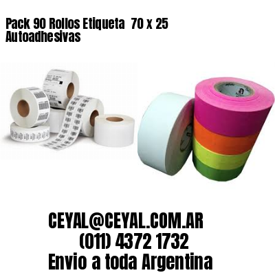 Pack 90 Rollos Etiqueta  70 x 25 Autoadhesivas