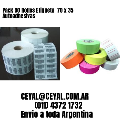 Pack 90 Rollos Etiqueta  70 x 35 Autoadhesivas
