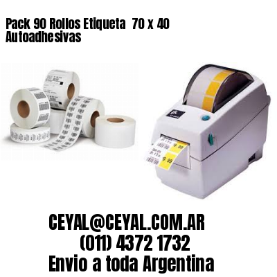 Pack 90 Rollos Etiqueta  70 x 40 Autoadhesivas