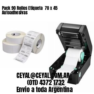 Pack 90 Rollos Etiqueta  70 x 45 Autoadhesivas
