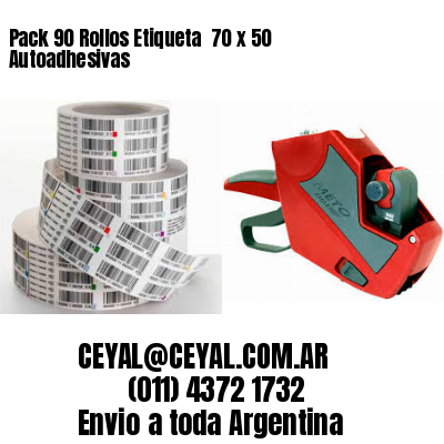 Pack 90 Rollos Etiqueta  70 x 50 Autoadhesivas
