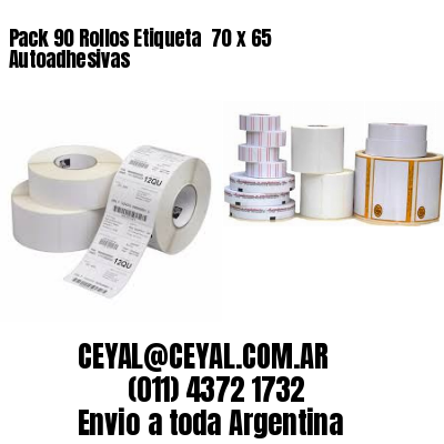 Pack 90 Rollos Etiqueta  70 x 65 Autoadhesivas