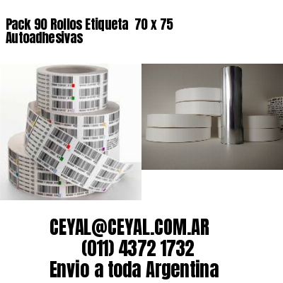 Pack 90 Rollos Etiqueta  70 x 75 Autoadhesivas