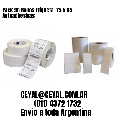 Pack 90 Rollos Etiqueta  75 x 85 Autoadhesivas