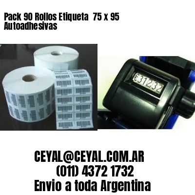Pack 90 Rollos Etiqueta  75 x 95 Autoadhesivas