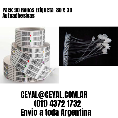 Pack 90 Rollos Etiqueta  80 x 30 Autoadhesivas