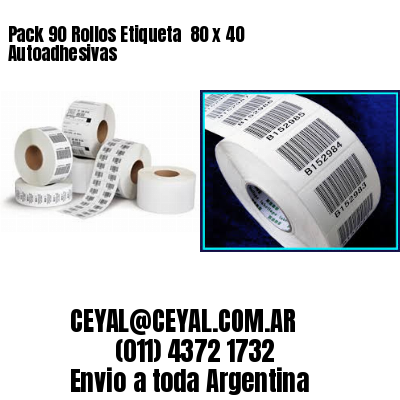 Pack 90 Rollos Etiqueta  80 x 40 Autoadhesivas