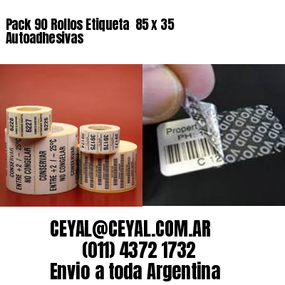 Pack 90 Rollos Etiqueta  85 x 35 Autoadhesivas