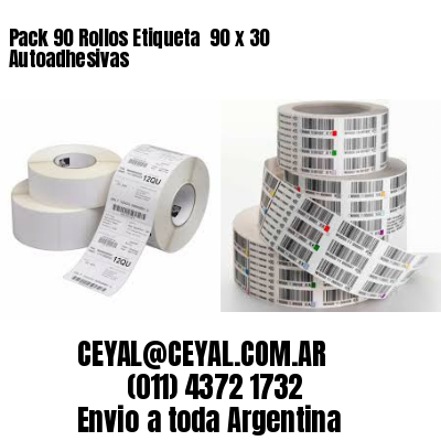 Pack 90 Rollos Etiqueta  90 x 30 Autoadhesivas
