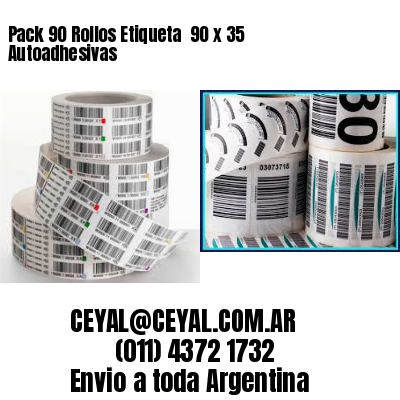 Pack 90 Rollos Etiqueta  90 x 35 Autoadhesivas