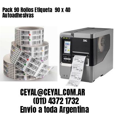Pack 90 Rollos Etiqueta  90 x 40 Autoadhesivas
