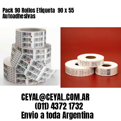 Pack 90 Rollos Etiqueta  90 x 55 Autoadhesivas
