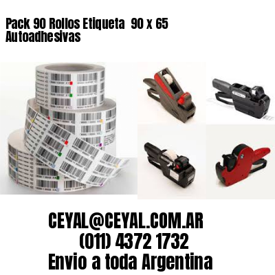 Pack 90 Rollos Etiqueta  90 x 65 Autoadhesivas