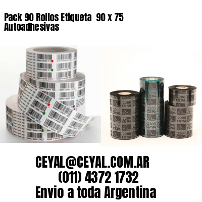 Pack 90 Rollos Etiqueta  90 x 75 Autoadhesivas
