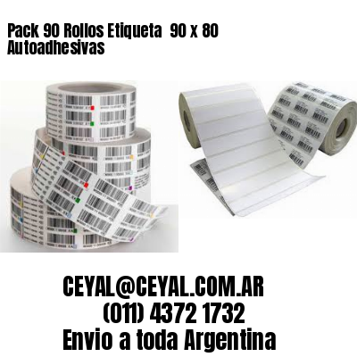 Pack 90 Rollos Etiqueta  90 x 80 Autoadhesivas